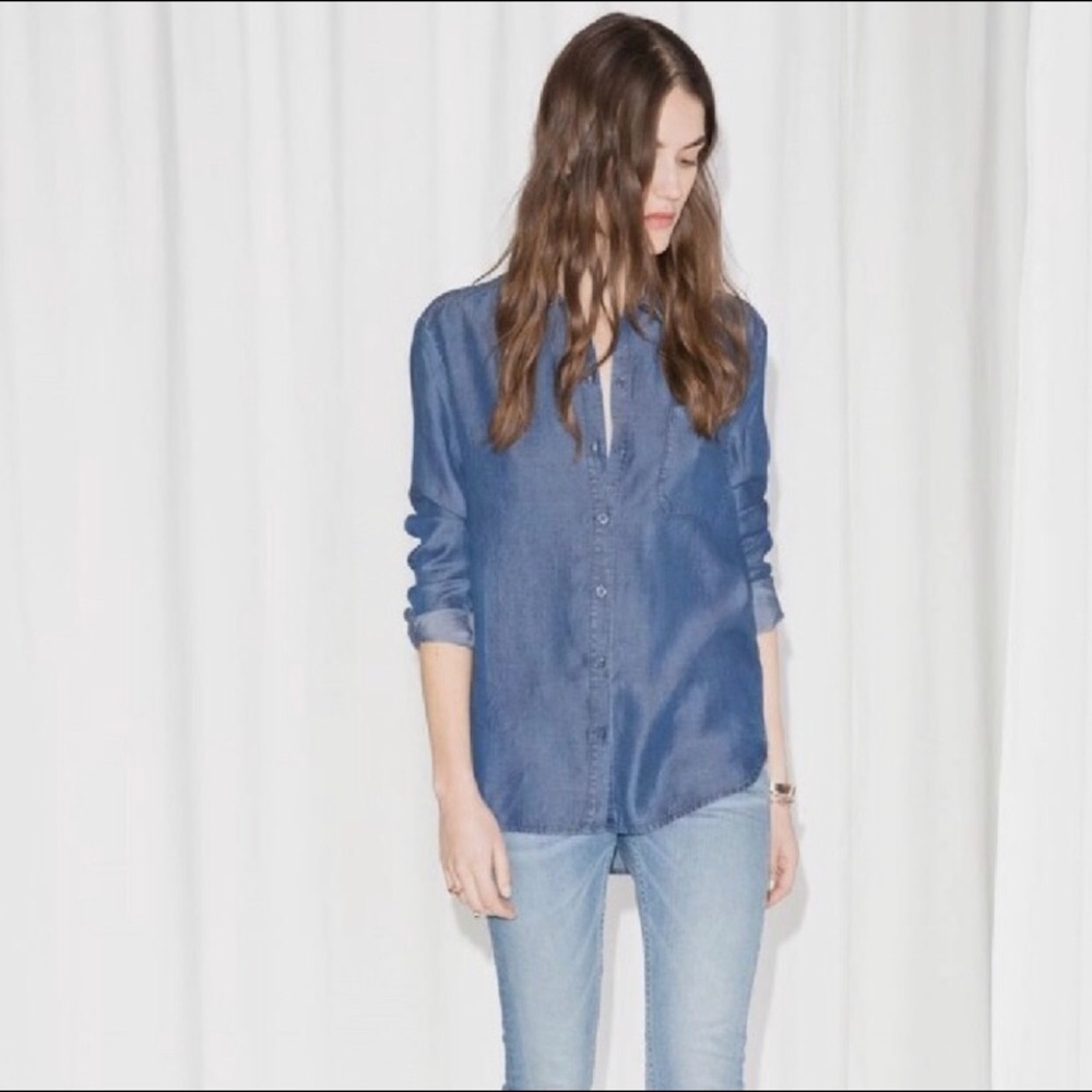 & OTHER STORIES classic denim chambray button-down